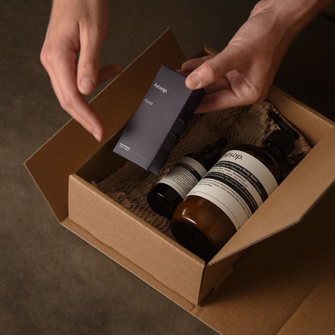 Banner superior de categorias Aesop